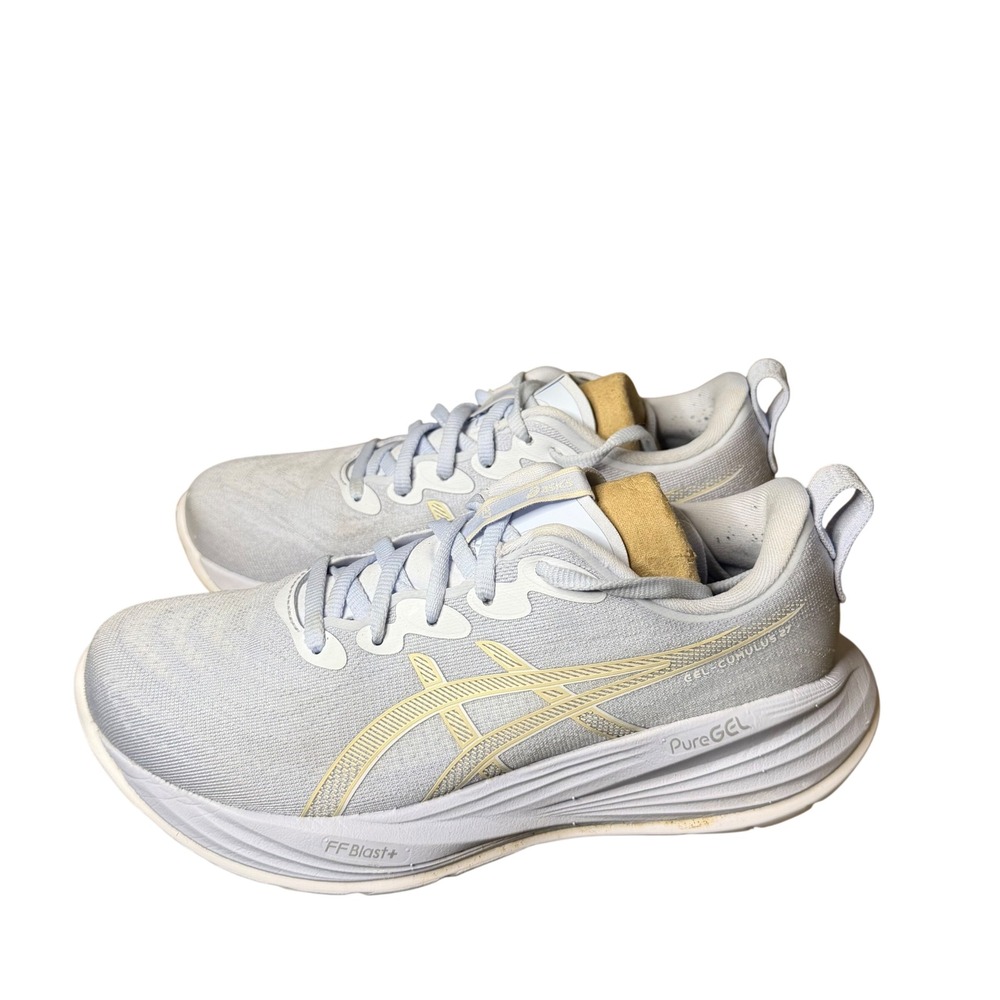 ASICS GEL-Cumulus 27 Blue Fade White 1012B772 Womens US 6.5 Running Shoes